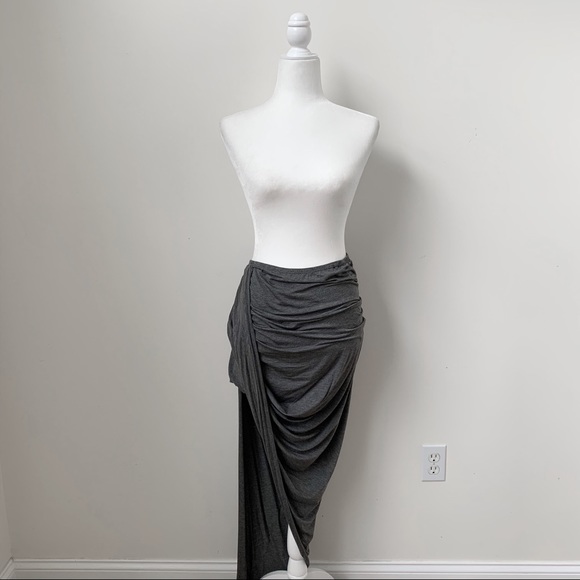 GI BIU Dresses & Skirts - GI BIU Gray Faux Wrap Ruched Skirt